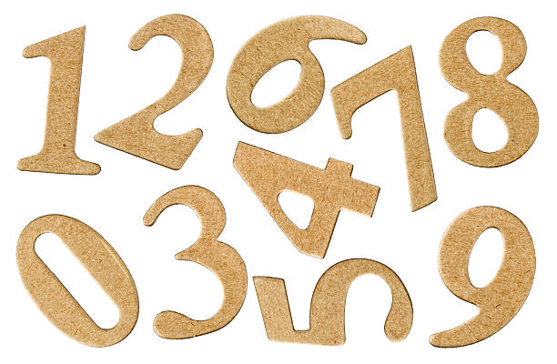 istock Set numeral from cardboard, isolated on white background 637067148