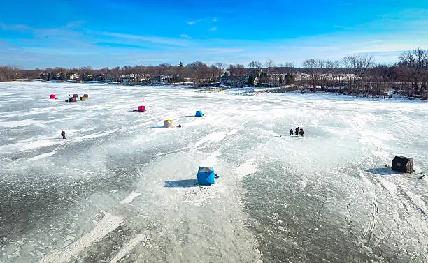 Photo of Ice fishing on a warm winter day