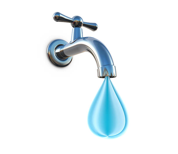 istock 3d Chrome water tap drips 637075660
