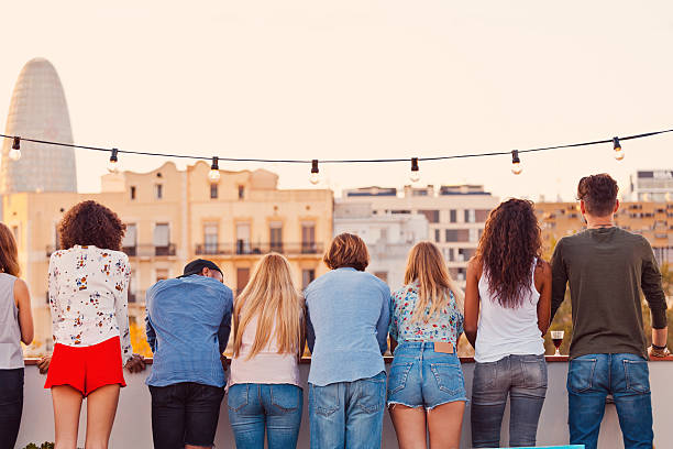 istock Friends at the rooftop party 637077934