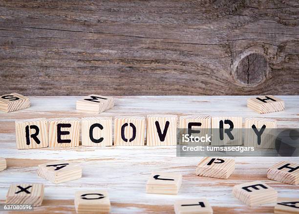 Recovery From Wooden Letters Stock Photo - Download Image Now - Recovery, Addiction, Medicine