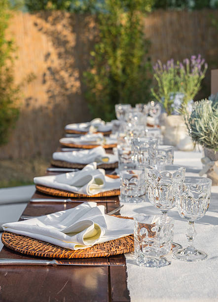 istock Laid tables for the gala dinner of the wedding 637080888
