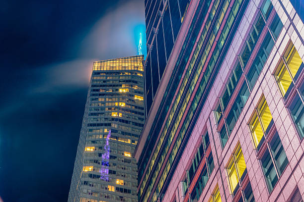 new york times square di notte - new york city new york state manhattan night foto e immagini stock