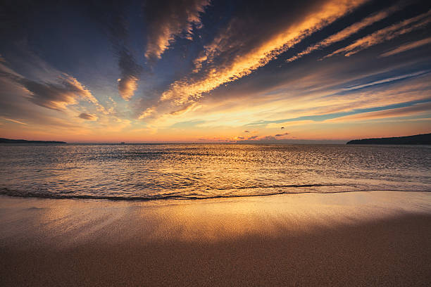 istock Beautiful sunrise over the sea 637082680