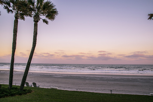 Ponte Vedra Beach in Jacksonville, Florida during a gorgeous purple and pink sunset