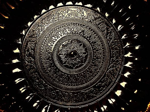istock Closed up thai plate design in dark tone 637084474