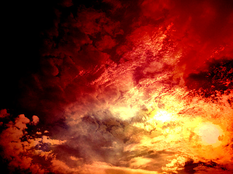 Red sky , cloud and sunset background