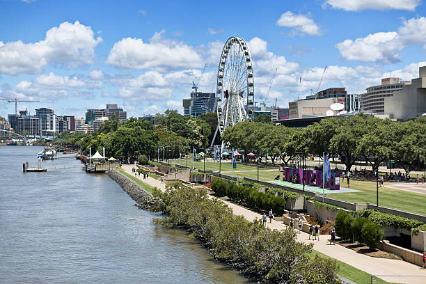 Brisbane, Australia – December 28, 2016: The Wheel of Brisbane is an almost 60 metres tall ferris wheel installed in South Bank Parklands, Brisbane