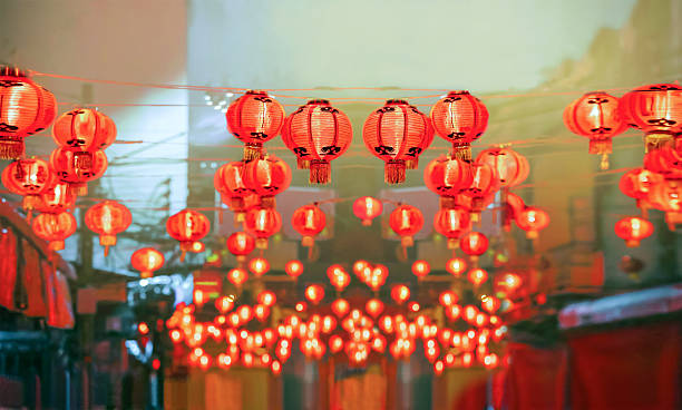 istock Chinese new year lanterns in china town. 637086506