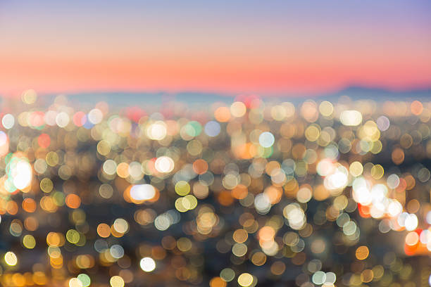 istock Abstract City blurred in twilight time for background. 637086624