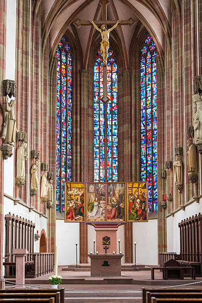 Inside of St Mary's chapel at WÃ¼rzburg Market Square stock photo