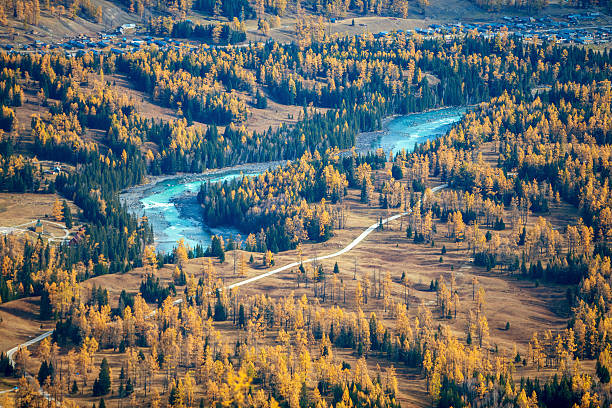 istock Kanas River View ,  Xinjiang, China 637095744