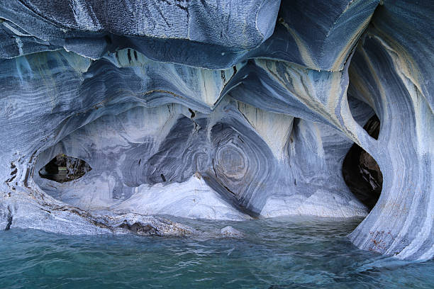 Marble Caves in General Carrera lake, Chile stock photo