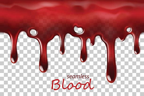 Seamless dripping blood repeatable isolated on transparent Seamless dripping blood repeatable isolated on transparent background, vector art and illustration. blood drop stock illustrations