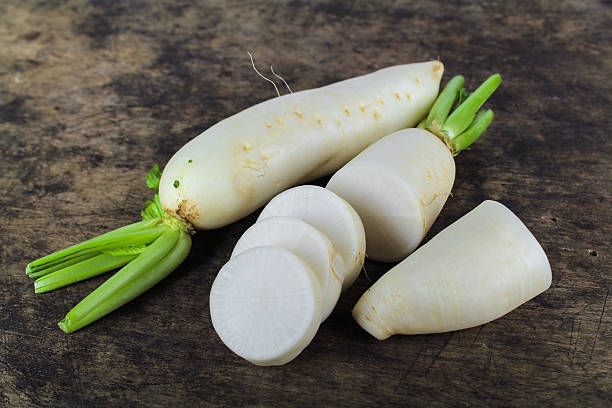 istock fresh slices white radish, healthy vegatable 637104408