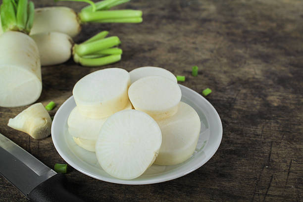 istock fresh slices white radish, healthy vegatable 637104656