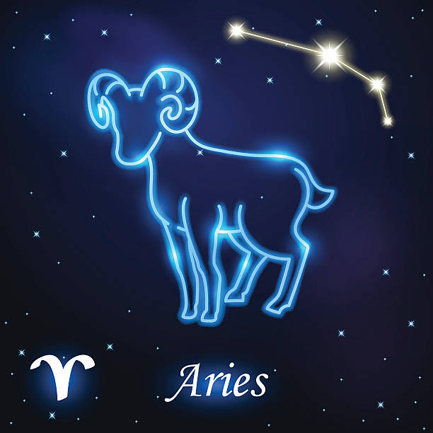 Light symbol of sheep to Aries and Ram of zodiac Light symbol of sheep to Aries and Ram of zodiac and horoscope concept, vector art and illustration. aries stock illustrations