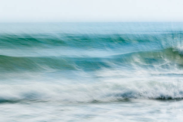 istock Coastal abstract motion blurred ocean waves blue tones 637108010