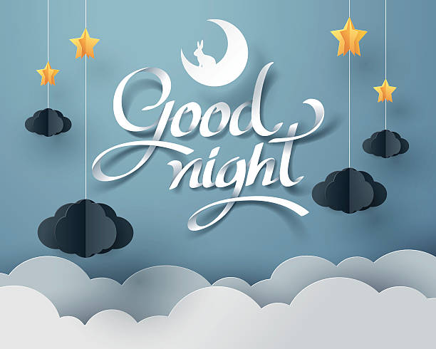 ilustrações de stock, clip art, desenhos animados e ícones de paper art of goodnight and sweet dream - using mobile