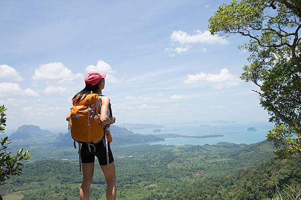 istock young traveler with backpack standing on the mountain peak 637108536