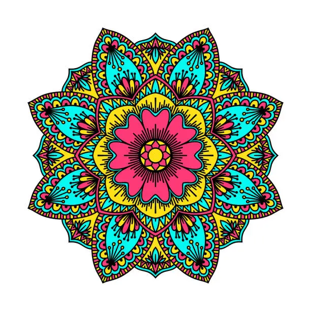 Vector illustration of Mandala pattern flower vector.