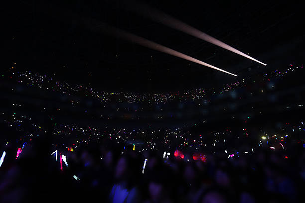 istock Defocused entertainment concert lighting on stage 637113420