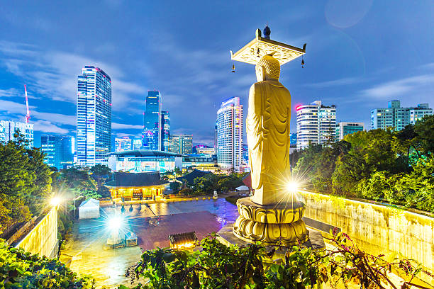 istock landmark sculpture in seoul at twilight 637117554