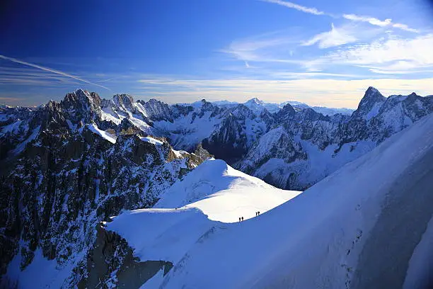 From the centre of Chamonix, Aiguille du Midi cable car takes you to this view which is breathtaking.