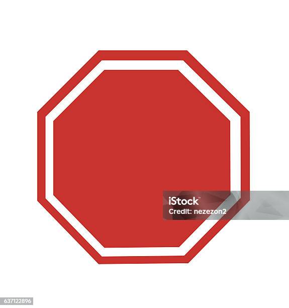 Blank Stop Sign Stock Illustration - Download Image Now - Stop Sign, Octagon, Vector