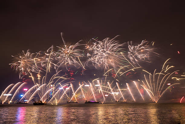 istock Fireworks Hong Kong New Year celebration 2017 at Victoria Harbor 637127856