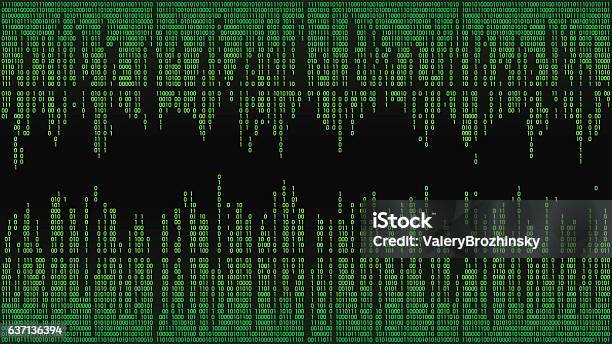Abstract With Digital Lines Binary Code Matrix Background With Digits ...