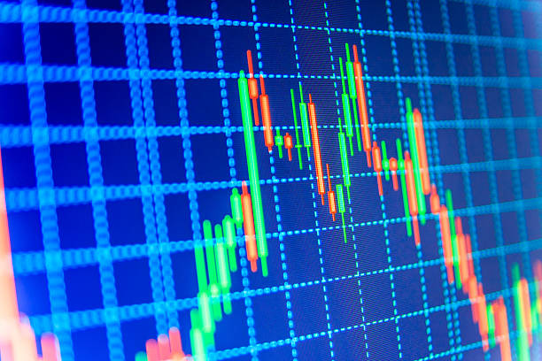 istock Stock market graph and bar chart price display 637138576