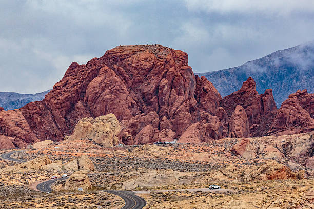 valley of fire state park panorama - moapa valley stock-fotos und bilder