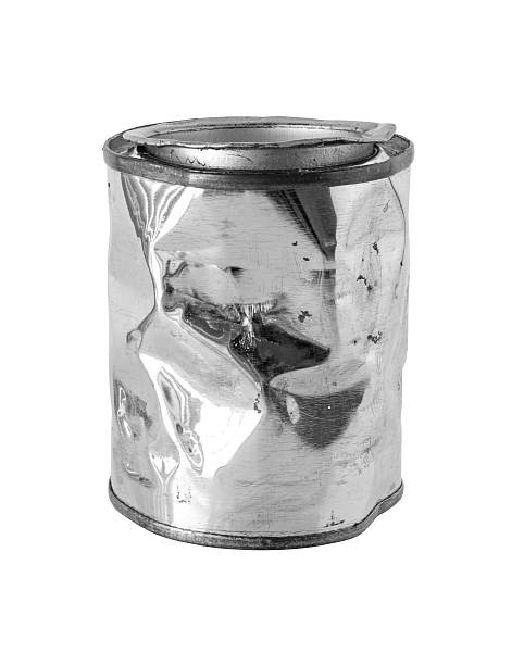 istock Crumpled Metal Can isolated on white background clipping path 637143152