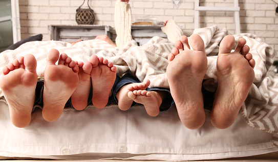 a cute feet happy family