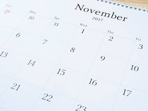 istock November on white calendar page 1 637143870