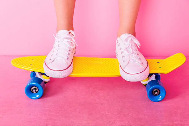 istock Extreme girl with skateboard 637152284
