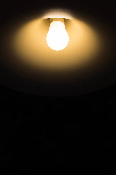 istock Light bulb in the dark, Lighting in buildings 637157424