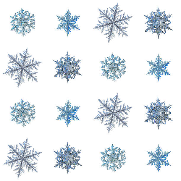 Snowflakes isolated on white background stock photo