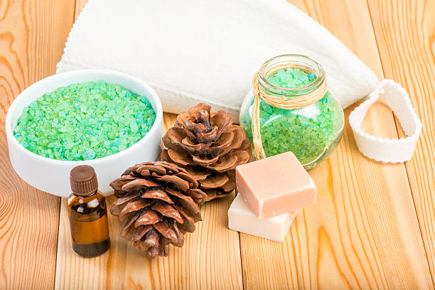 istock natural sea salt and soap with pine essential oil 637166608