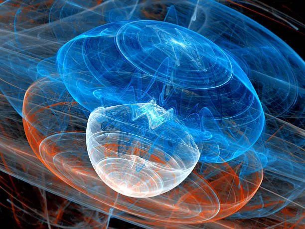 Colorful plasma waves in space, computer generated abstract background, 3D render