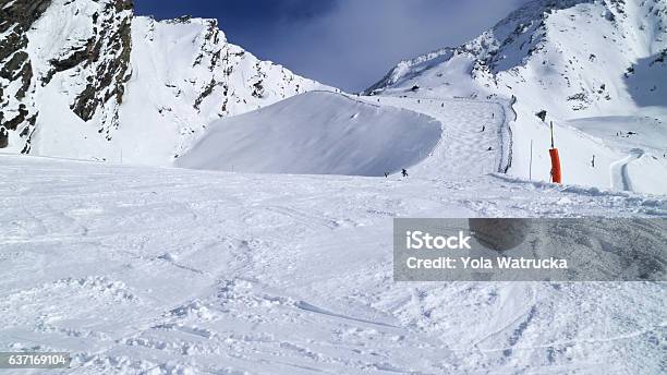 Mogul Slope With Fresh Snow In High Mountains Stock Photo - Download Image Now - Mogul Skiing, Ski, On Top Of