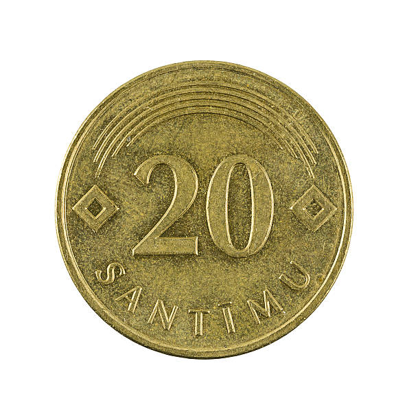 istock 20 latvian santimu coin (2009) isolated on white background 637172618