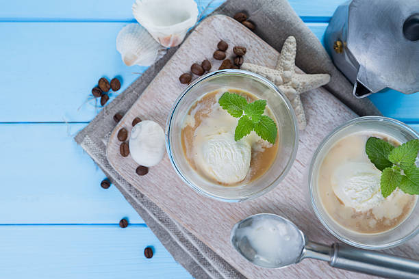 istock Summer iced coffee with milk and ice cream 637175304