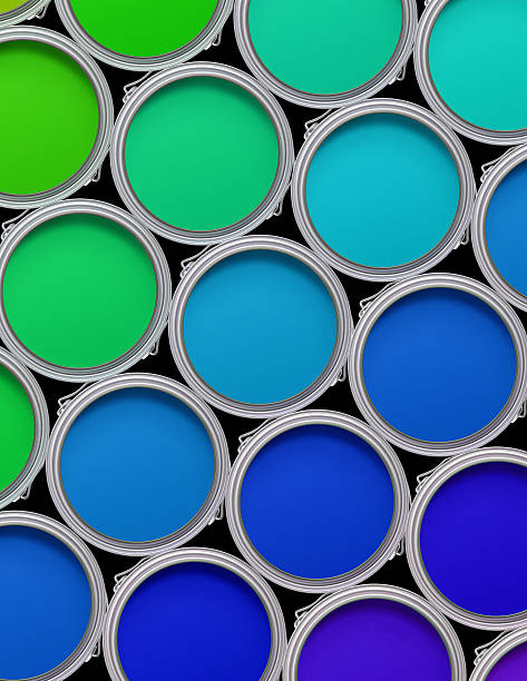 istock Aerial View of Colorful Paint Cans 637178298