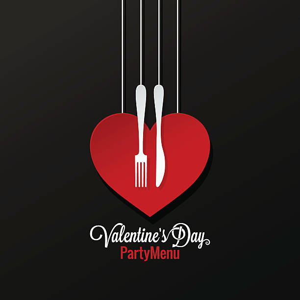 Valentines Day Menu logo design Background. vector art illustration
