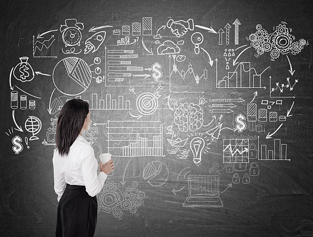 istock Business lady examining a startup sketch 637182126