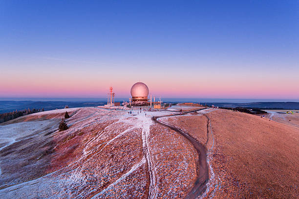 Wasserkuppe, Rhoen - aerial view at dusk