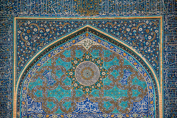 istock Famous tile work at Jame (or Friday) Mosque Yazd, Iran 637188176