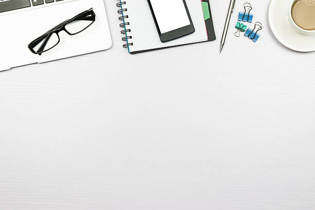 istock Office supplies at the desk 637190406